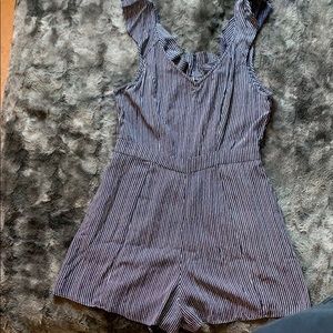blue and navy striped romper/ american eagle
